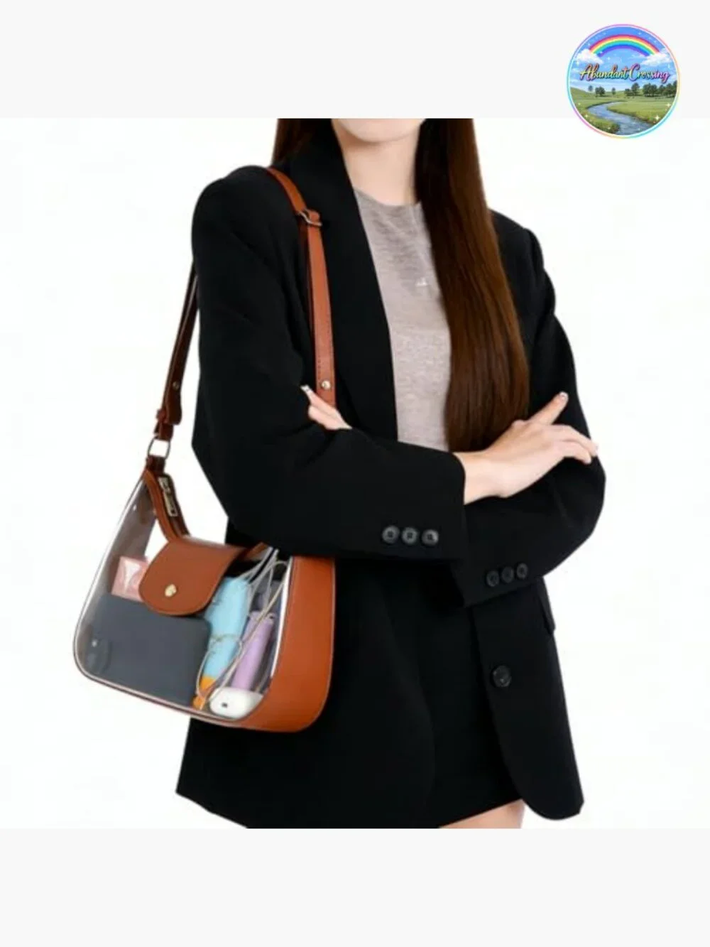 Vegan Leather Hobo Purse Crossbody Bag with Adjustable Strap Lightweight Handbag